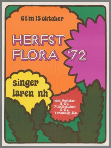 Autumn flora '72, October 6 to 15, Singer, Laren NH