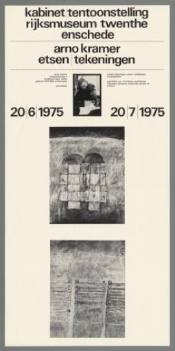 Cabinet Exhibition. Rijksmuseum Twenthe Enschede. Arno Kramer Etchings and Drawings (...) 20/6/1975 – 20/7/1975.