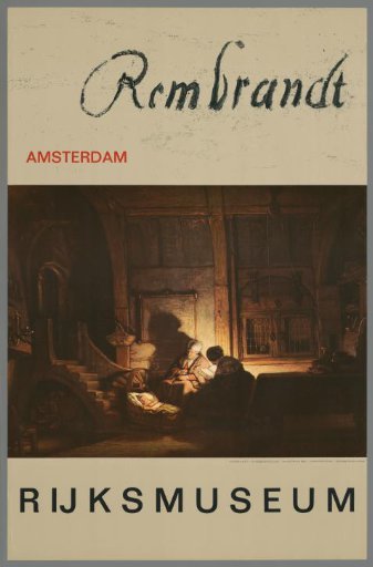 Rembrandt Amsterdam. Rijksmuseum Rembrandt, the Holy Family by night.