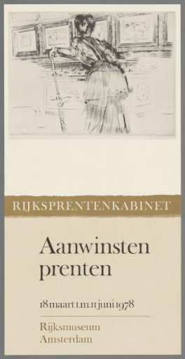 Rijksprentenkabinet, Prints Acquisitions, March 18 to June 11, 1978, Rijksmuseum Amsterdam.