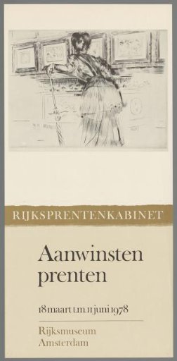 Rijksprentenkabinet, Prints Acquisitions, March 18 to June 11, 1978, Rijksmuseum Amsterdam.
