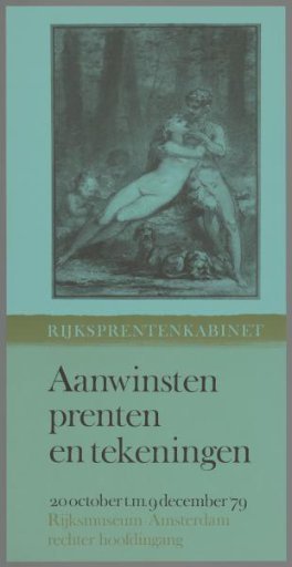 Rijksprentenkabinet Acquisitions of Prints and Drawings, 20 October to 9 December 1979, Rijksmuseum Amsterdam, right main entrance.