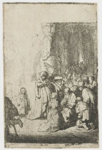 Presentation in the temple with the angel: small plate