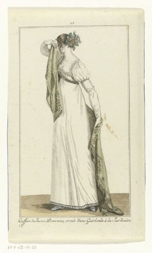 Elegantia, or Journal of Fashion, Luxury and Taste for Ladies, July 1807, No. 15: Coiffure de Jeune Personne...