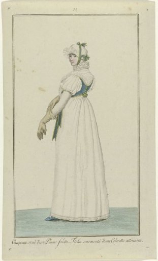Elegantia, or Journal of Fashion, Luxury and Taste for Ladies, September 1807, No. 21: Chapeau orné d'une Plume folette...