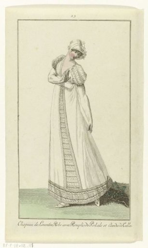 Elegantia, or Journal of Fashion, Luxury and Taste for Ladies, October 1807, No. 23: Coiffure et Robe Parées...