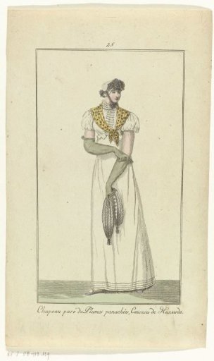 Elegantia, or Journal of Fashion, Luxury and Taste for Ladies, October 1807, No. 25: Chapeau paré de Plumes panachées...