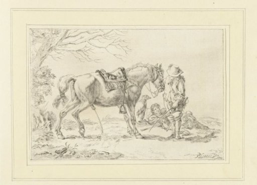 Rider Beside a Urinating Horse