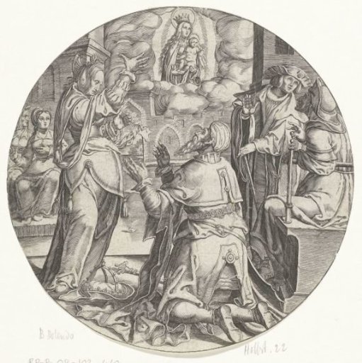 Mary with the Child appears to Emperor Augustus