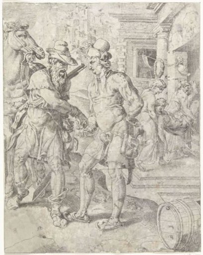 The Good Samaritan pays the innkeeper