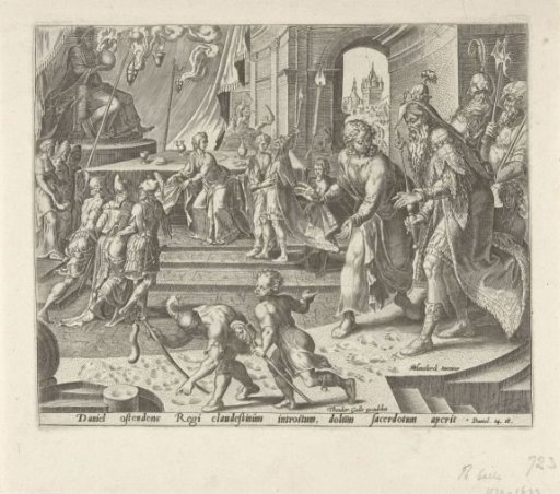 King Cyrus and Daniel discover the footprints in the ash