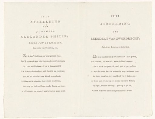 Text on the images of Alexander Philip van der Capellen and Leendert van Zwyndrecht