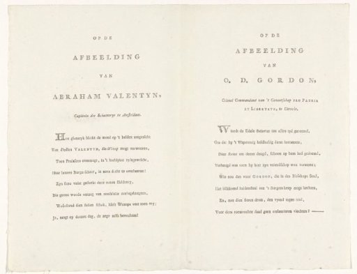 Text on the images of Abraham Valentijn and Otto Dick Gordon