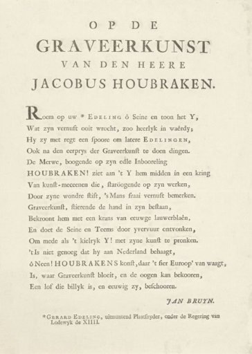 On the engraving art of Mr. Jacobus Houbraken