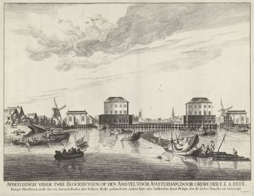 View of the two Blokhuizen in the Amstel, 1651-1654