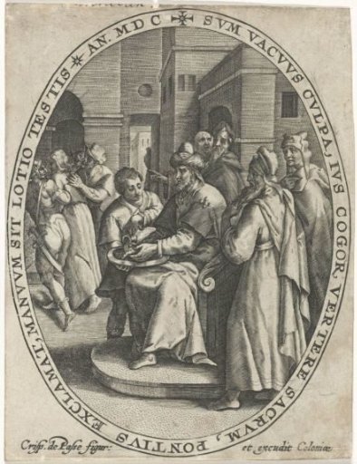 Pilate washes his hands in innocence