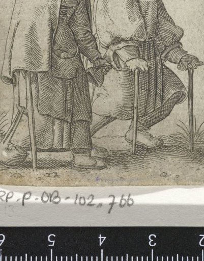 Man and Woman Walking on Crutches