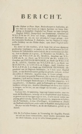 Text Sheet Belonging to the Series Wives and Mothers of the Stadtholders