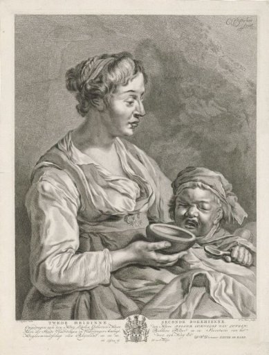 Mother feeding her child