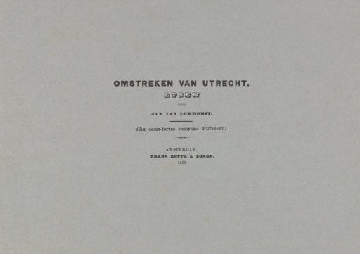 Text Plate for a Series of Prints with Views Outside Utrecht