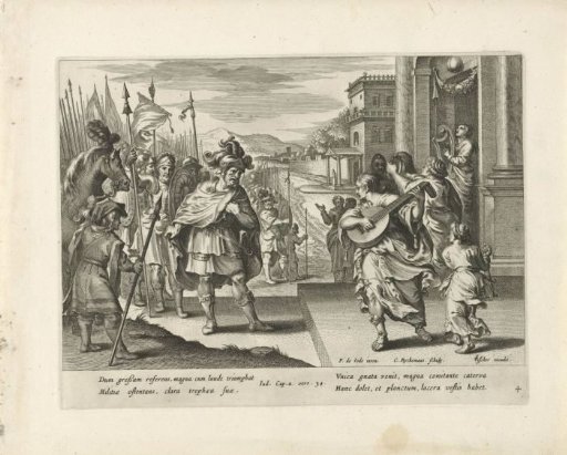 Jephthah welcomed by his daughter
