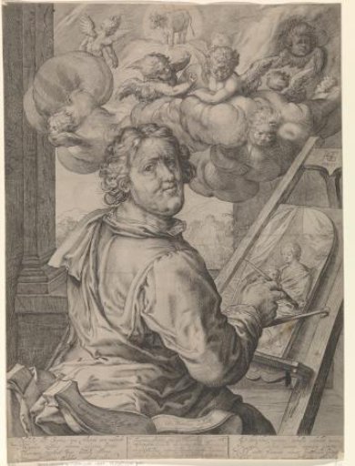 H. Lucas paints the portrait of Maria