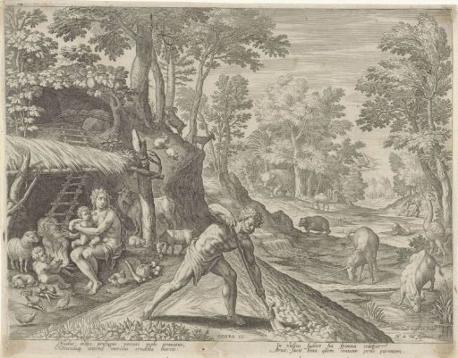 Adam and Eve at Work Outside Paradise