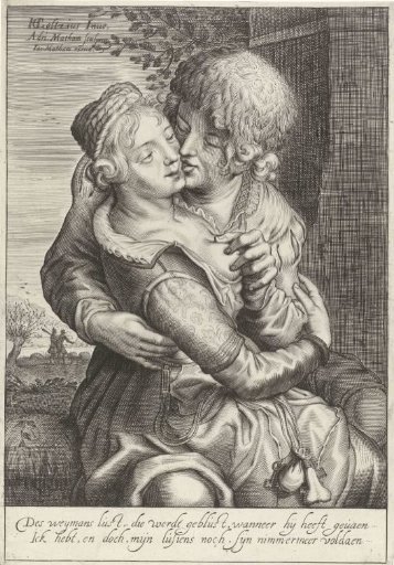 Young farmer embracing a farmer's girl