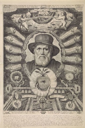 Portrait of Dirck Volckertsz. Coornhert in an Allegorical Frame