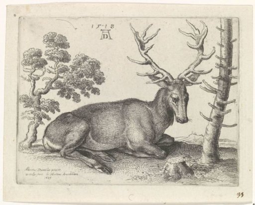 Recumbent Stag, Facing Right