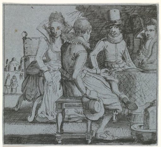 Five People Sitting Around a Table on a Terrace