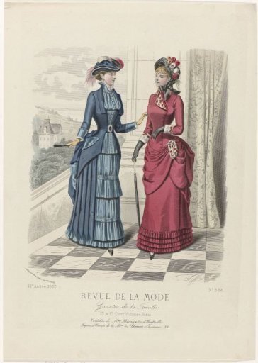 Revue de la Mode, Gazette de la Famille, Sunday 8 April 1883, 12th year, No. 588: Outfits of Mrs. Marcad (...)