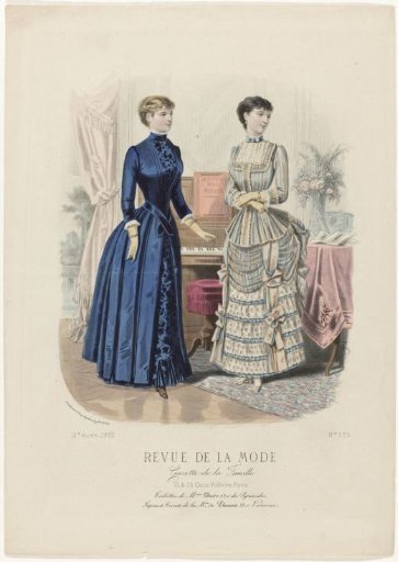 Revue de la Mode, Gazette de la Famille, Sunday 27 May 1883, 12th year, No. 595: Outfits of Mrs. Glad (...)