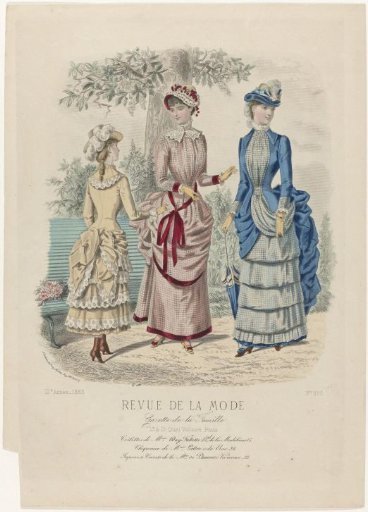 Revue de la Mode, Gazette de la Famille, Sunday 1 July 1883, 12th year, No. 600: Outfits of Mrs. Day-Falett (...)