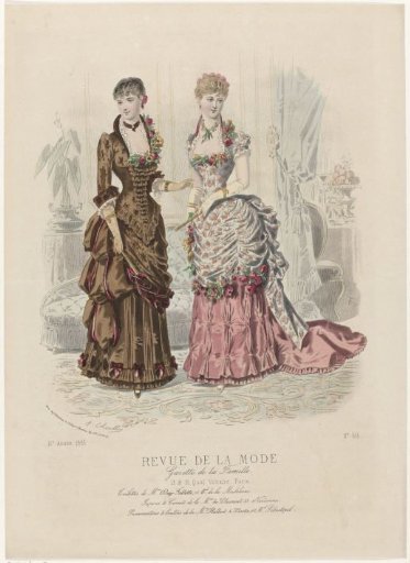 Revue de la Mode, Gazette de la Famille, Sunday 7 October 1883, 12th year, No. 614: Outfits of Mrs. Day-Fallett (...)