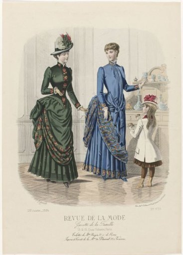Revue de la Mode, Gazette de la Famille, 1884, 13th Year, No. 639: Outfits of Mrs. Bazin (...)