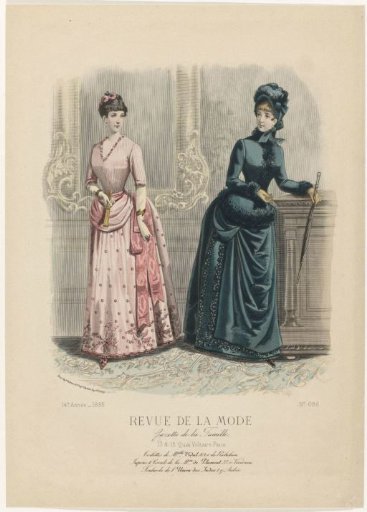 Revue de la Mode, Gazette de la Famille, Sunday 22 February 1885, 14th Year, No. 686: Outfits of the Misses Vidal (...)