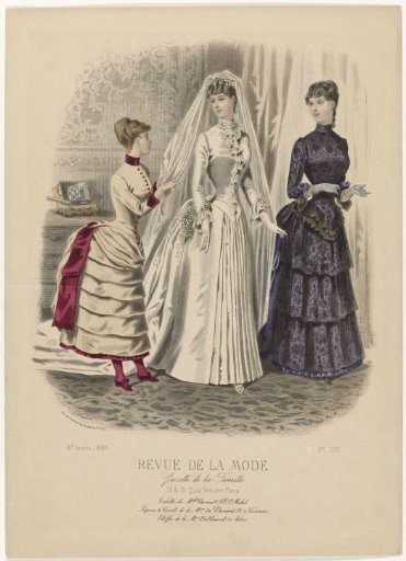 Revue de la Mode, Gazette de la Famille, Sunday 18 October 1885, 14th Year, No. 720: Outfits of Miss Thirion (...)