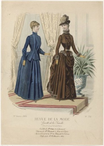 Revue de la Mode, Gazette de la Famille, Sunday, January 10, 1886, 15th Year, No. 732: Outfits of Mrs. Duluc (...)