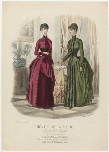 Revue de la Mode, Gazette de la Famille, Sunday, January 17, 1886, 15th Year, No. 733: Outfits of Mrs. Edon (...)