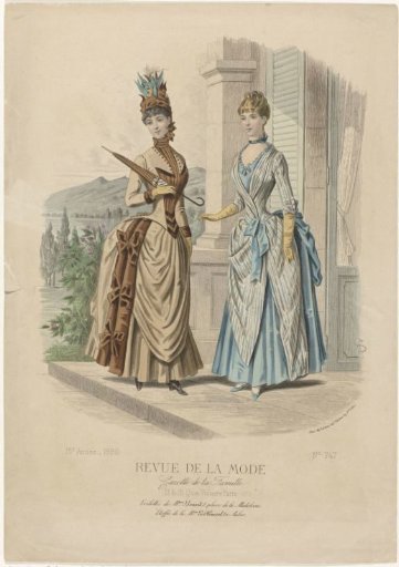 Revue de la Mode, Gazette de la Famille, Sunday, April 25, 1886, 15th Year, No. 747: Outfits of Mrs. Benoit (...)