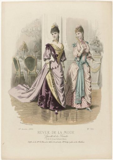 Review of Fashion, Gazette of the Family, 1886, 15th Year, No. 765: Fabrics of M.me Le Houssel (...)