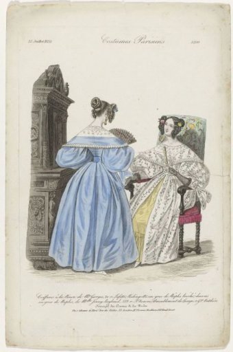 Journal des Dames et des Modes, Parisian Costumes, 25 July 1835, (3290): Ninon Hairstyles (...)