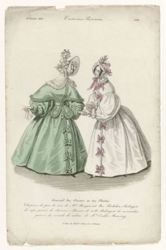 Journal des Dames et des Modes, Parisian Costumes, 10 October 1835, (3310): Pou-de-soie Hat (...)