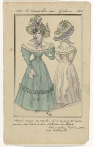 The Counsellor of Grace, 1828, No. 50: Gros de Naples Hat (...)