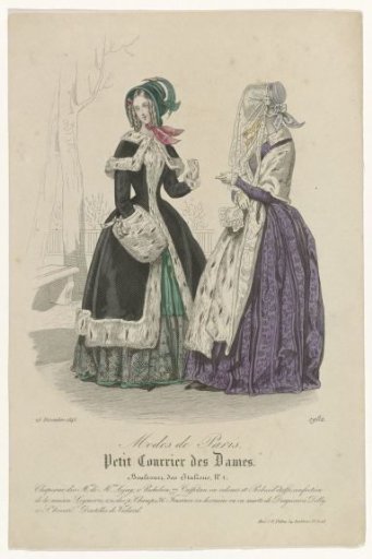 Petit Courrier des Dames, 25 December 1843, No. 1982: Hats of the Mns (...)