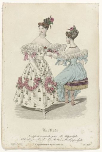 La Mode, 25 February 1832, Pl. 212: Executed Hairstyle (...)