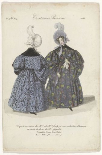 Journal des Dames et des Modes, 15 November 1834, No. 3223: Satin Bonnet (...)