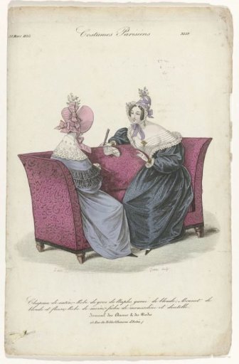 Journal des Dames et des Modes, 31 March 1835, No. 3259: Satin Hat (...)