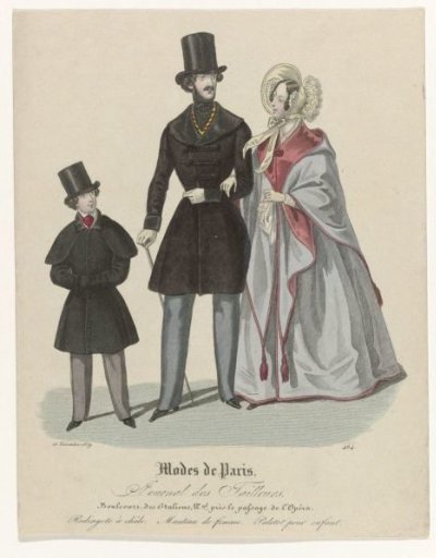 Journal des Tailleurs, Parisian Fashions, 16 November 1839, No. 464: Redingote with Shawl (...)